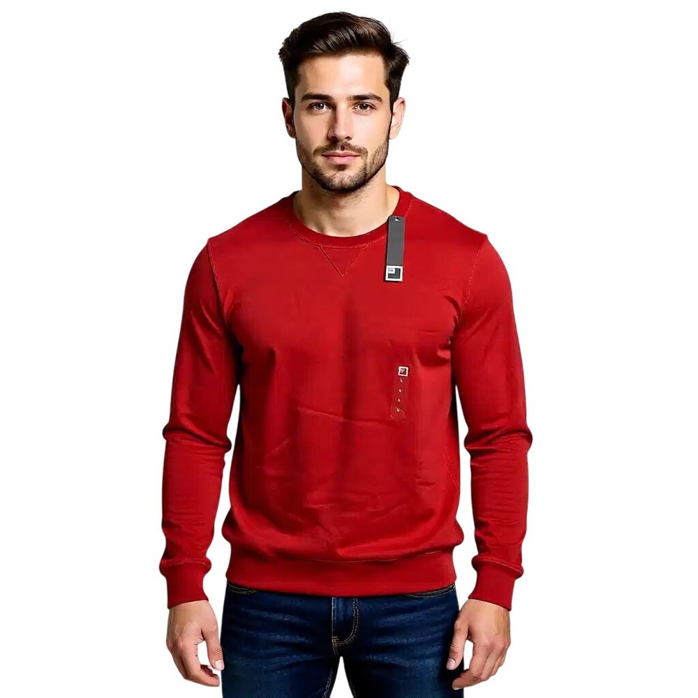 JCPenney Men Red Crew Neck Long Sleeve Sweatshirt Size L NWT